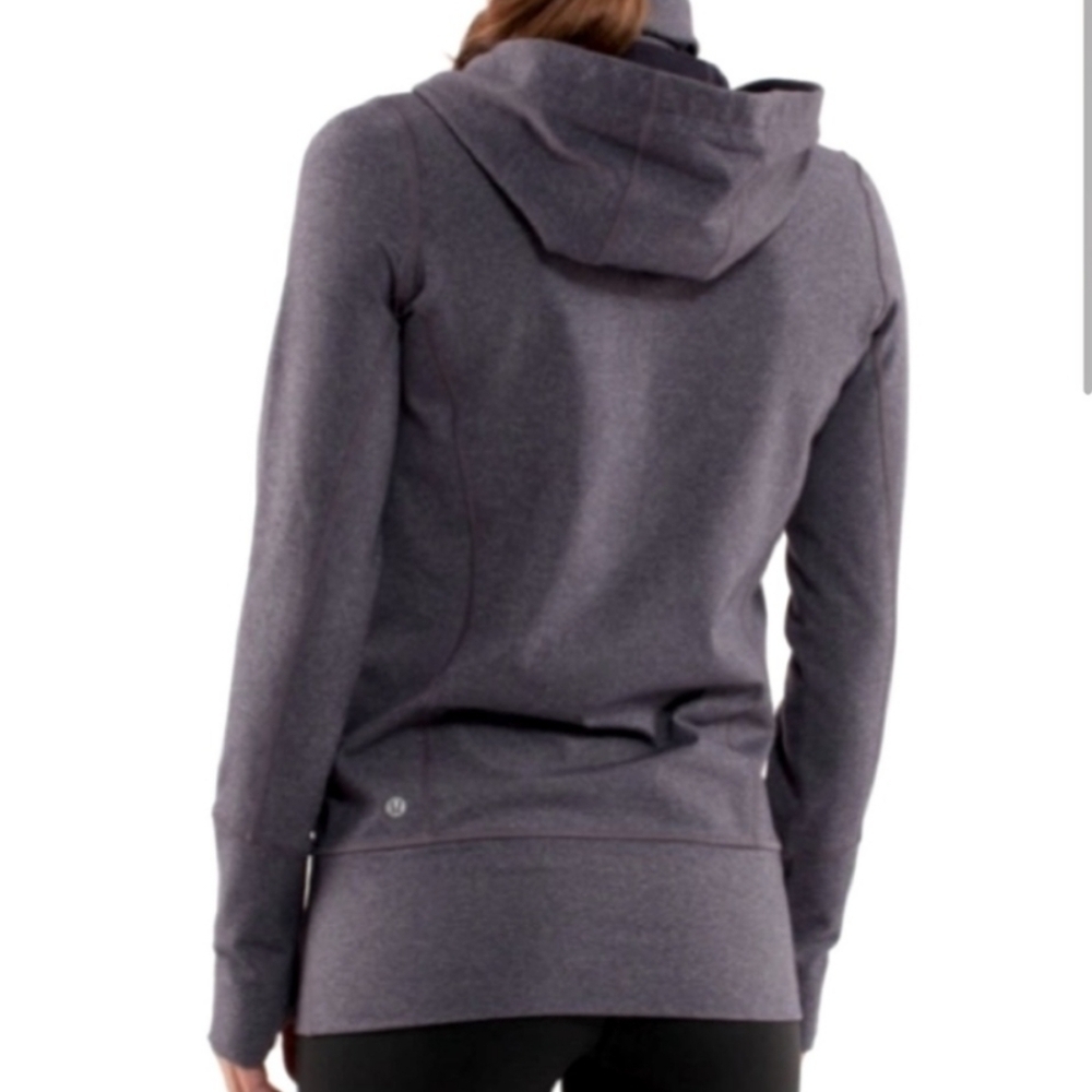 Lululemon Hooded Stride Jacket Heathered Charcoal Grey and Purple - Picture 8 of 10